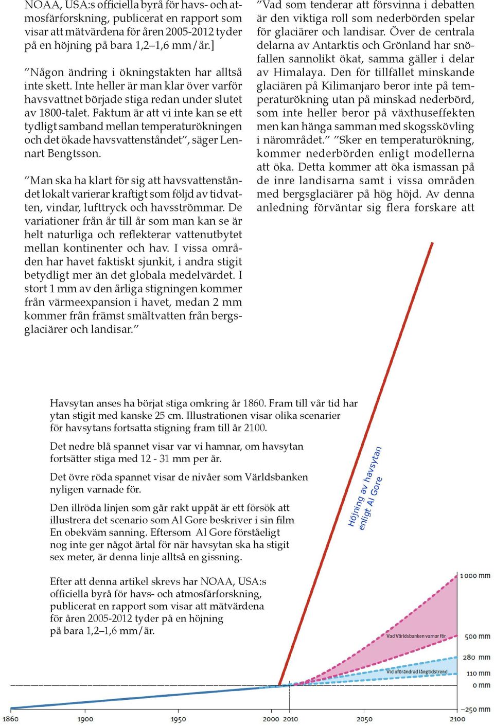 Faktum är att vi inte kan se ett tydligt samband mellan temperaturökningen och det ökade havsvattenståndet, säger Lennart Bengtsson.