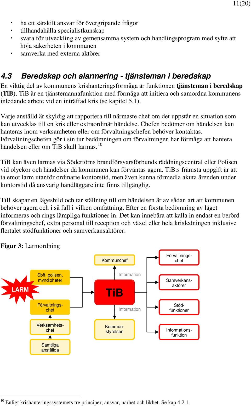 TiB är en tjänstemannafunktion med förmåga att initiera och samordna kommunens inledande arbete vid en inträffad kris (se kapitel 5.1).