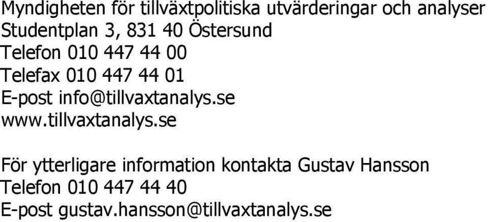 info@tillvaxtanalys.