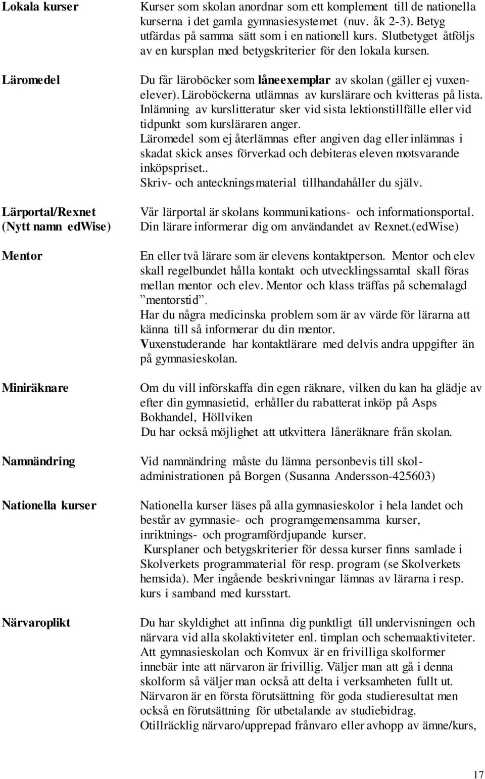 Du får läroböcker som låneexemplar av skolan (gäller ej vuxenelever). Läroböckerna utlämnas av kurslärare och kvitteras på lista.