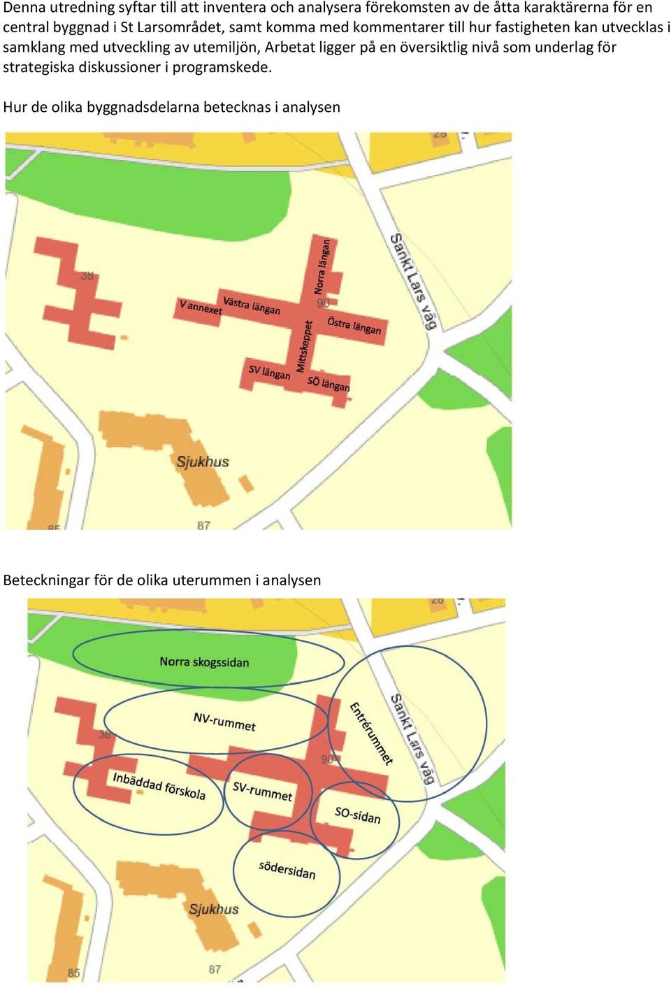 utveckling av utemiljön, Arbetat ligger på en översiktlig nivå som underlag för strategiska diskussioner i