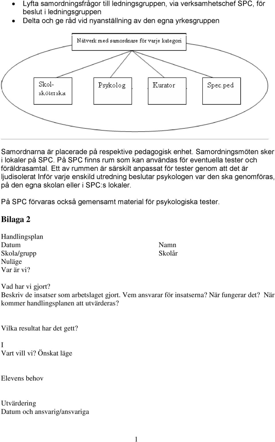 Ett av rummen är särskilt anpassat för tester genom att det är ljudisolerat Inför varje enskild utredning beslutar psykologen var den ska genomföras, på den egna skolan eller i SPC:s lokaler.