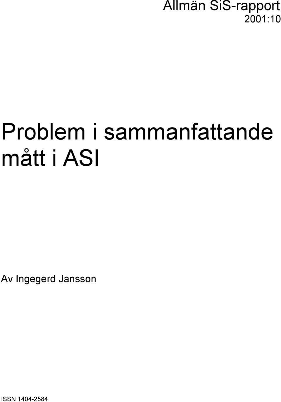 sammanfattande mått