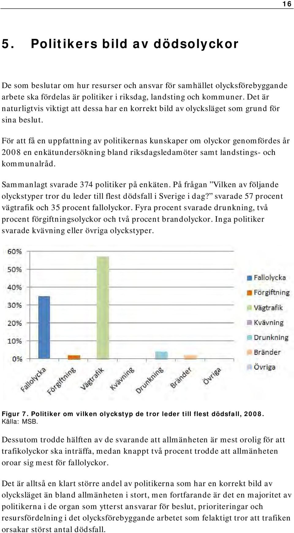 För att få en uppfattning av politikernas kunskaper om olyckor genomfördes år 2008 en enkätundersökning bland riksdagsledamöter samt landstings- och kommunalråd.