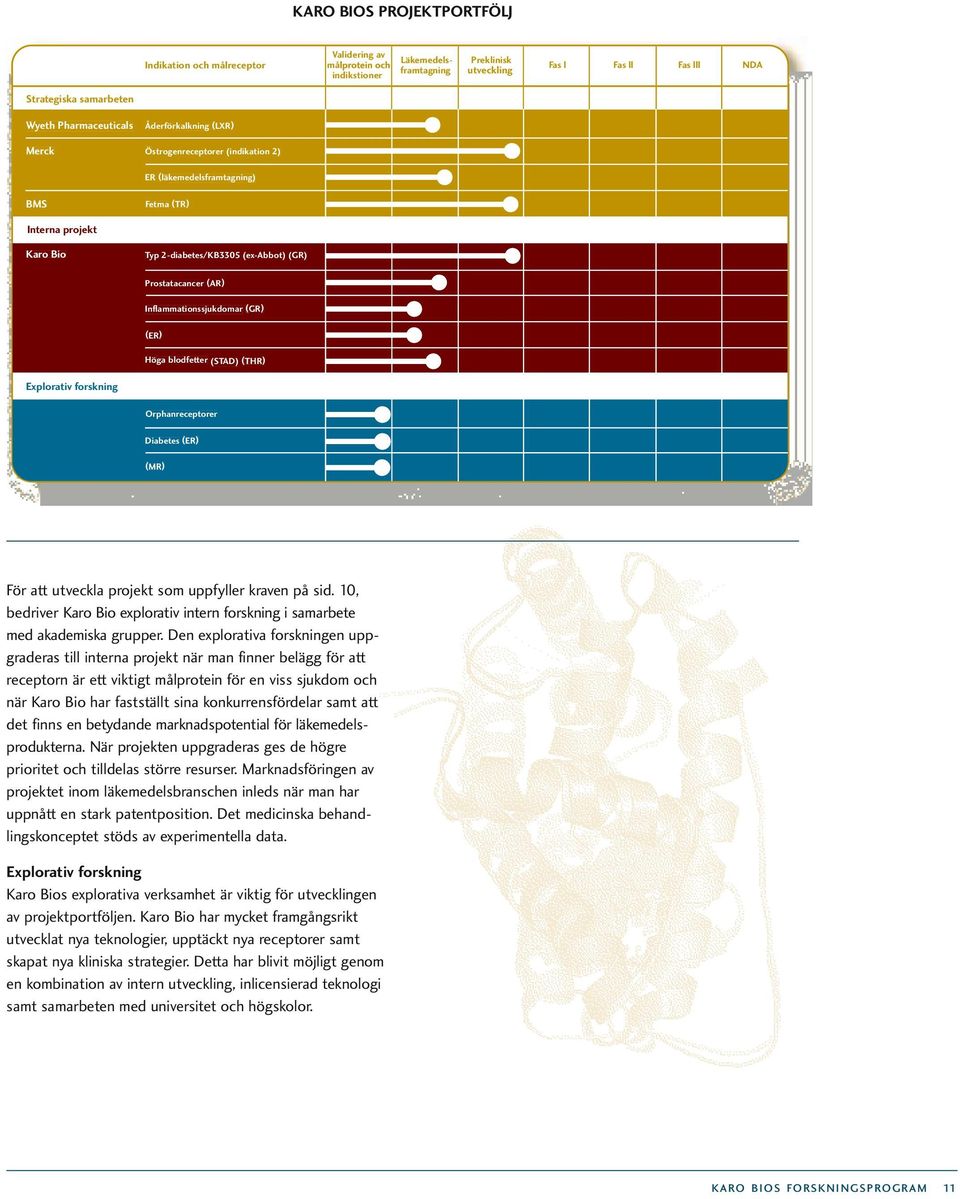 Inflammationssjukdomar (GR) AR) (ER) Höga blodfetter (STAD) (THR) Explorativ forskning Orphanreceptorer Diabetes (ER) (MR) För att utveckla projekt som uppfyller kraven på sid.