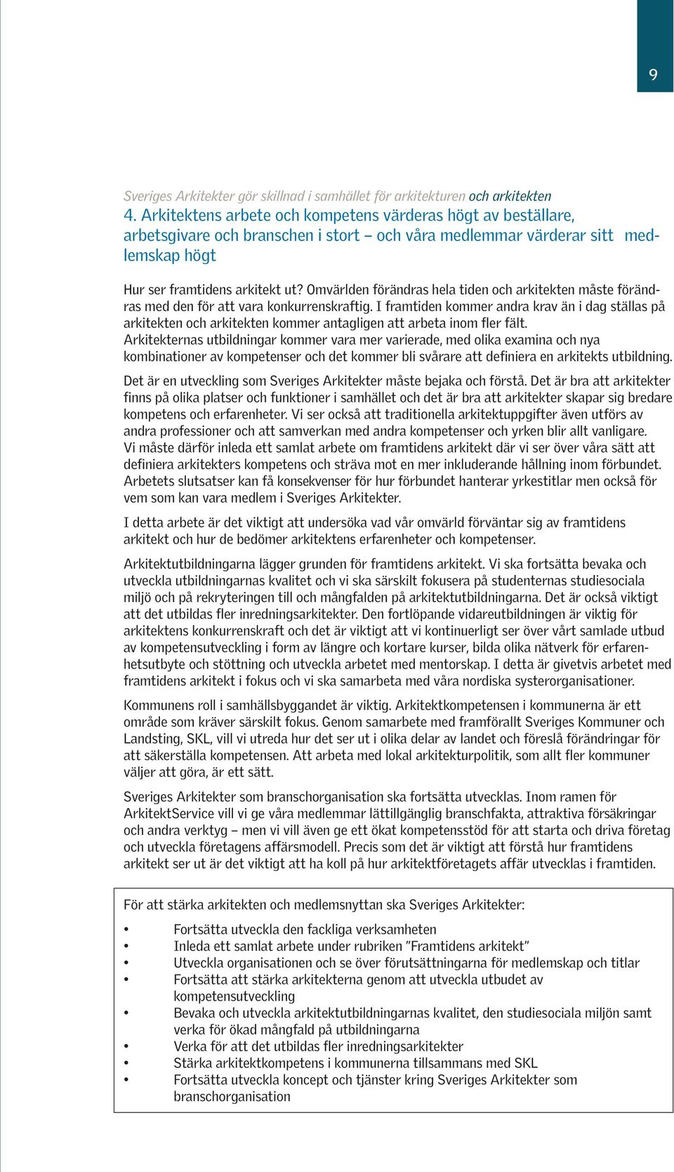 Omvärlden förändras hela tiden ch arkitekten måste förändras med den för att vara knkurrenskraftig.