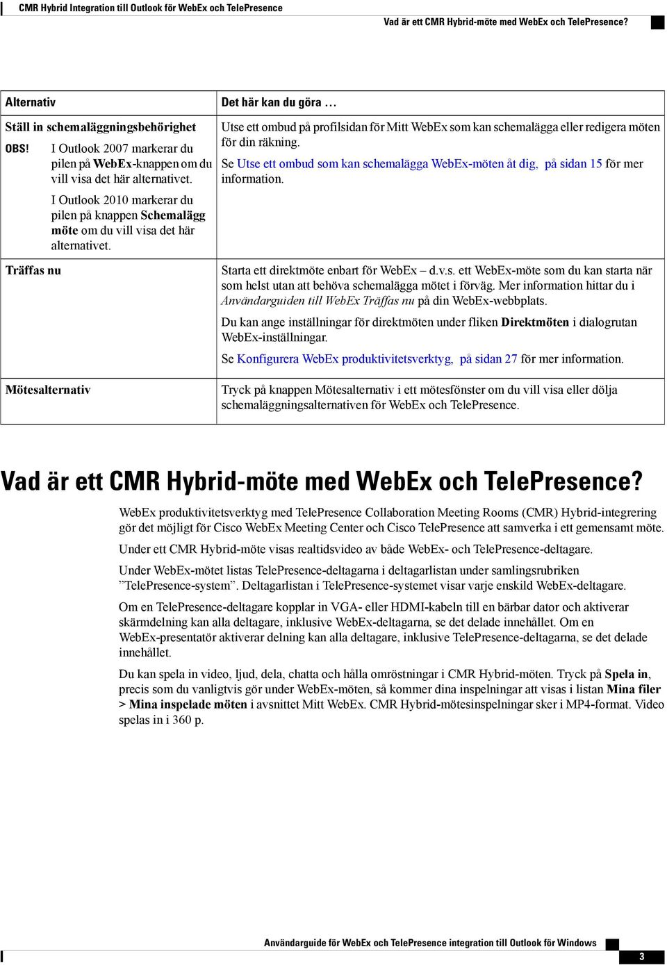 Utse ett ombud på profilsidan för Mitt WebEx som kan schemalägga eller redigera möten för din räkning. Se Utse ett ombud som kan schemalägga WebEx-möten åt dig, på sidan 15 för mer information.