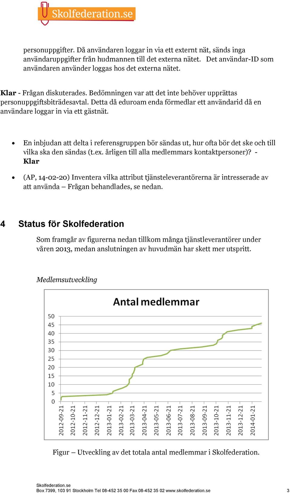 En inbjudan att delta i referensgruppen bör sändas ut, hur ofta bör det ske och till vilka ska den sändas (t.ex. årligen till alla medlemmars kontaktpersoner)?