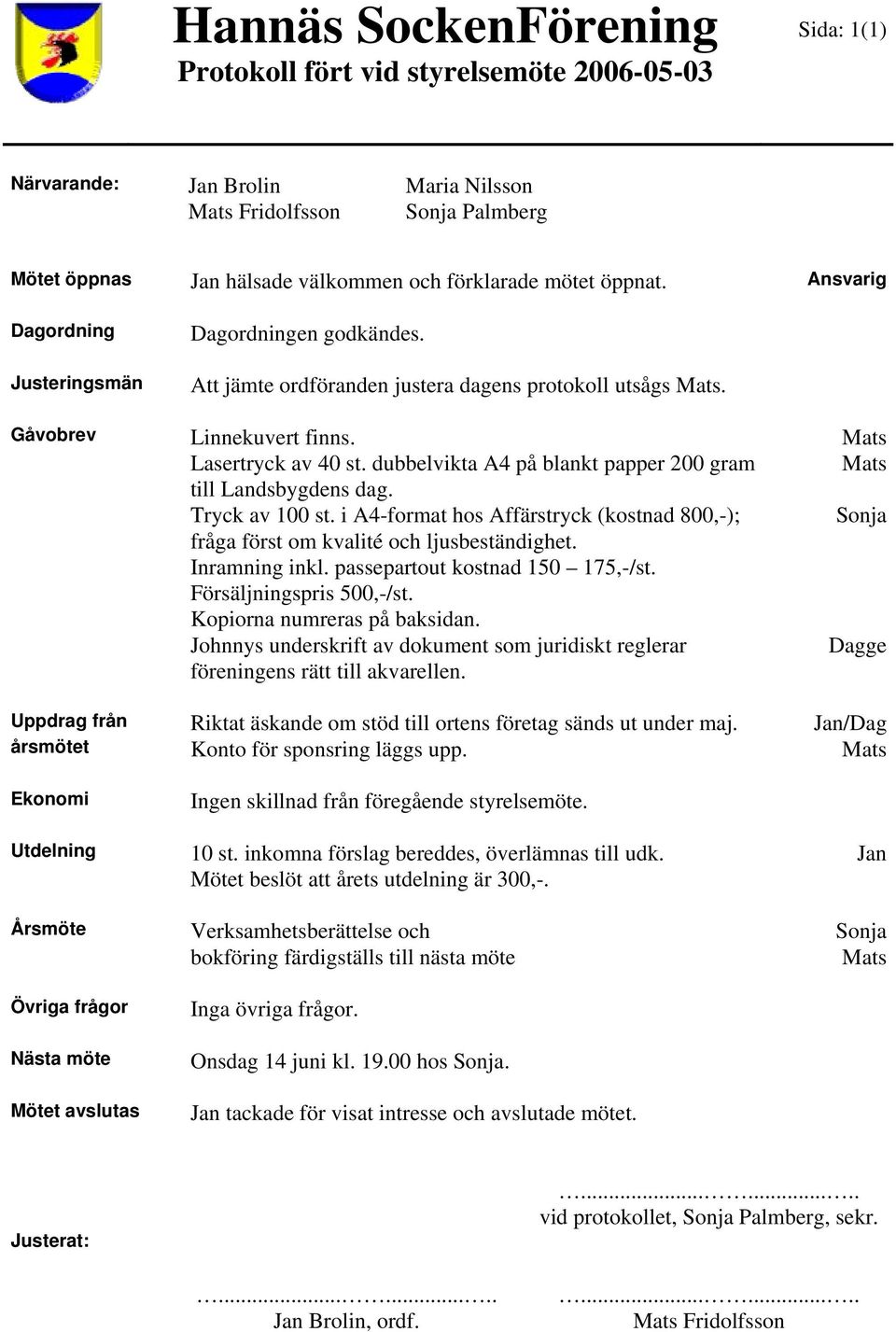 i A4-format hos Affärstryck (kostnad 800,-); fråga först om kvalité och ljusbeständighet. Inramning inkl. passepartout kostnad 150 175,-/st. Försäljningspris 500,-/st. Kopiorna numreras på baksidan.