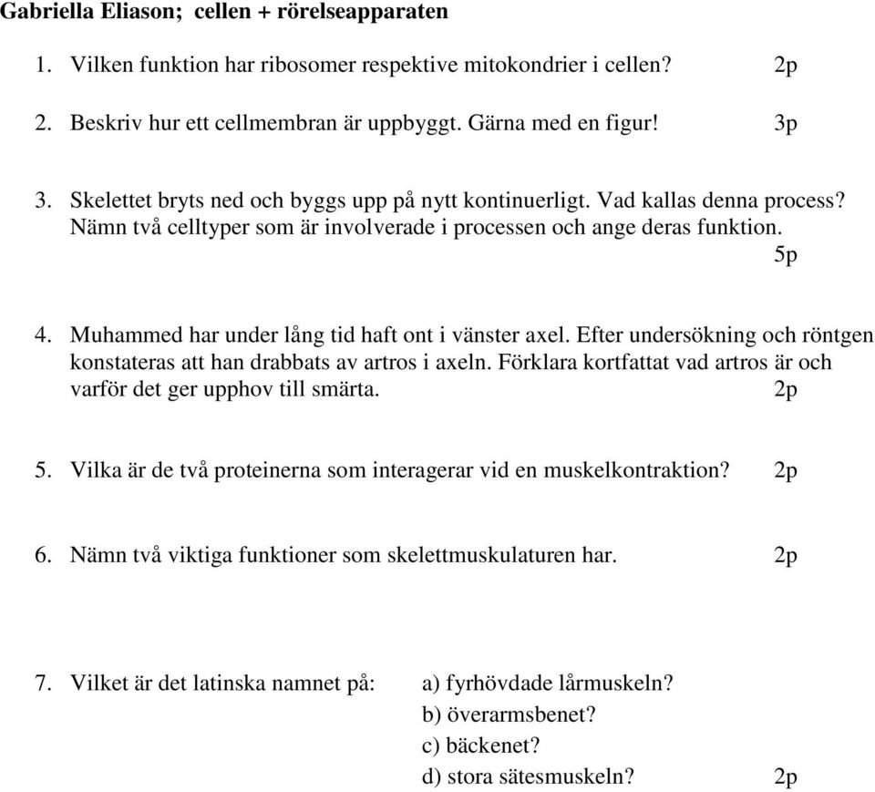 Muhammed har under lång tid haft ont i vänster axel. Efter undersökning och röntgen konstateras att han drabbats av artros i axeln.