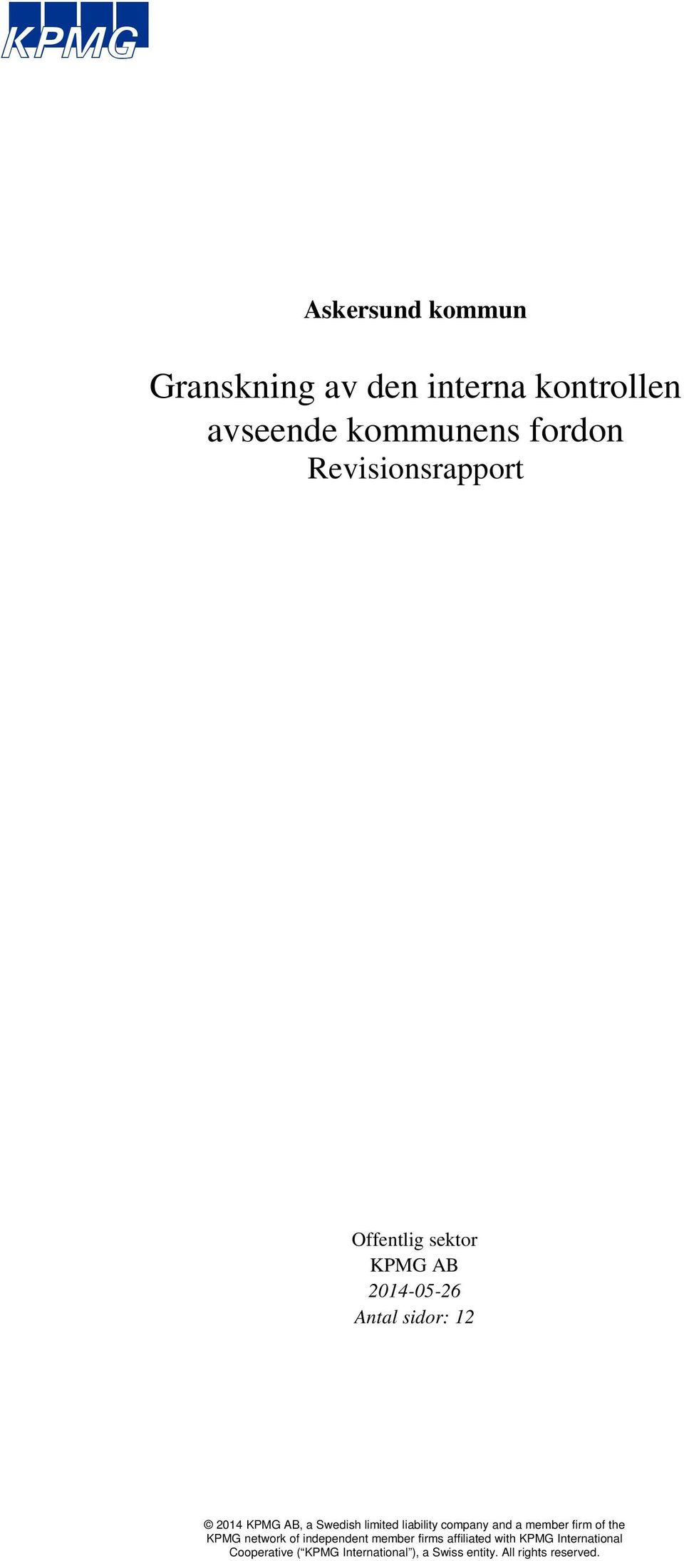 avseende Revisionsrapport