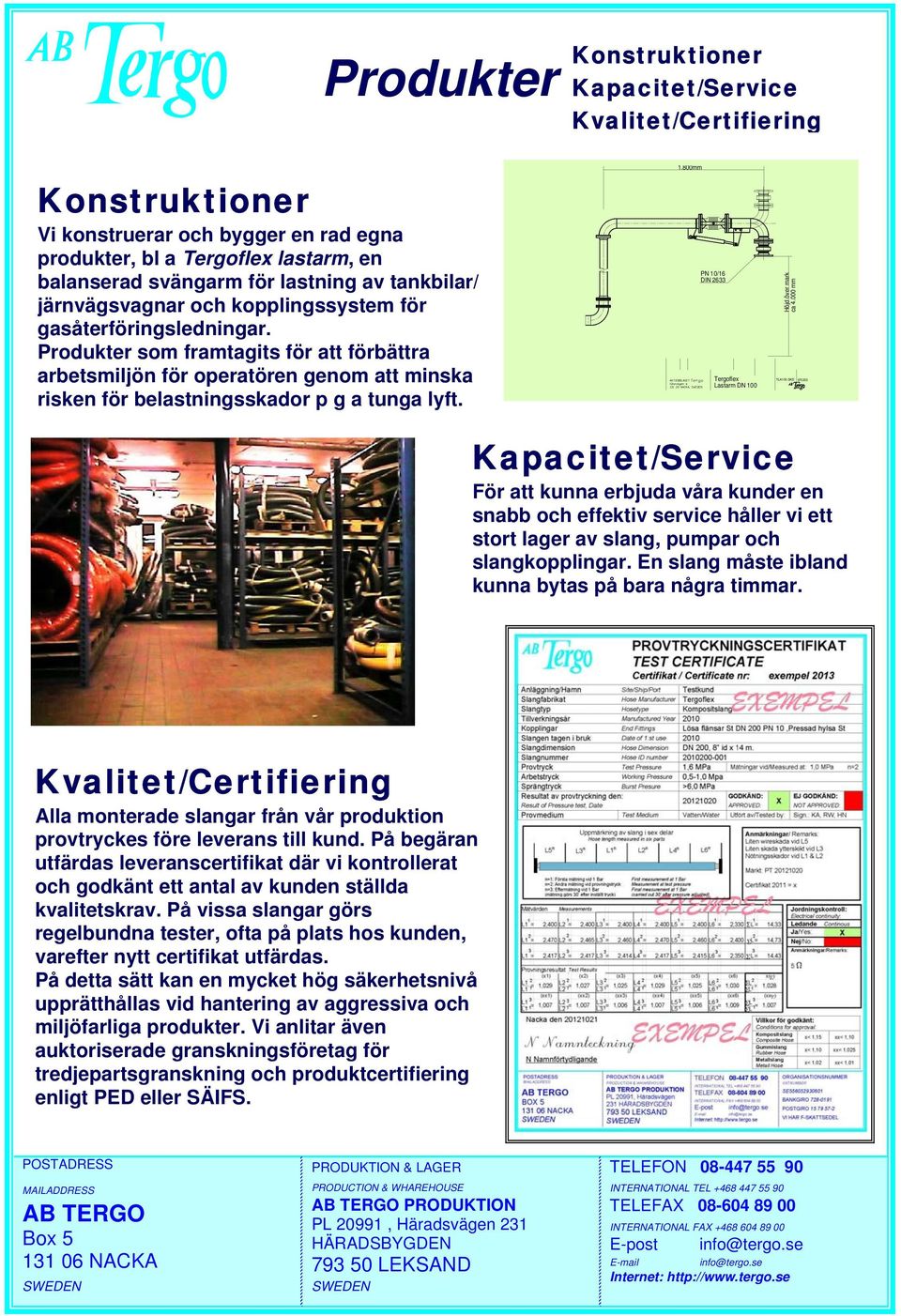 Produkter som framtagits för att förbättra arbetsmiljön för operatören genom att minska risken för belastningsskador p g a tunga lyft. 1.