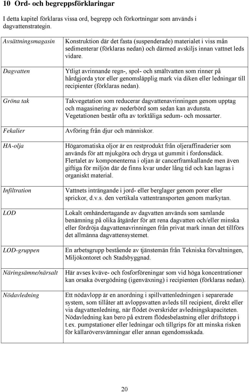 (förklaras nedan) och därmed avskiljs innan vattnet leds vidare.