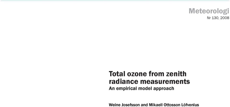 radiance measurements An empirical model