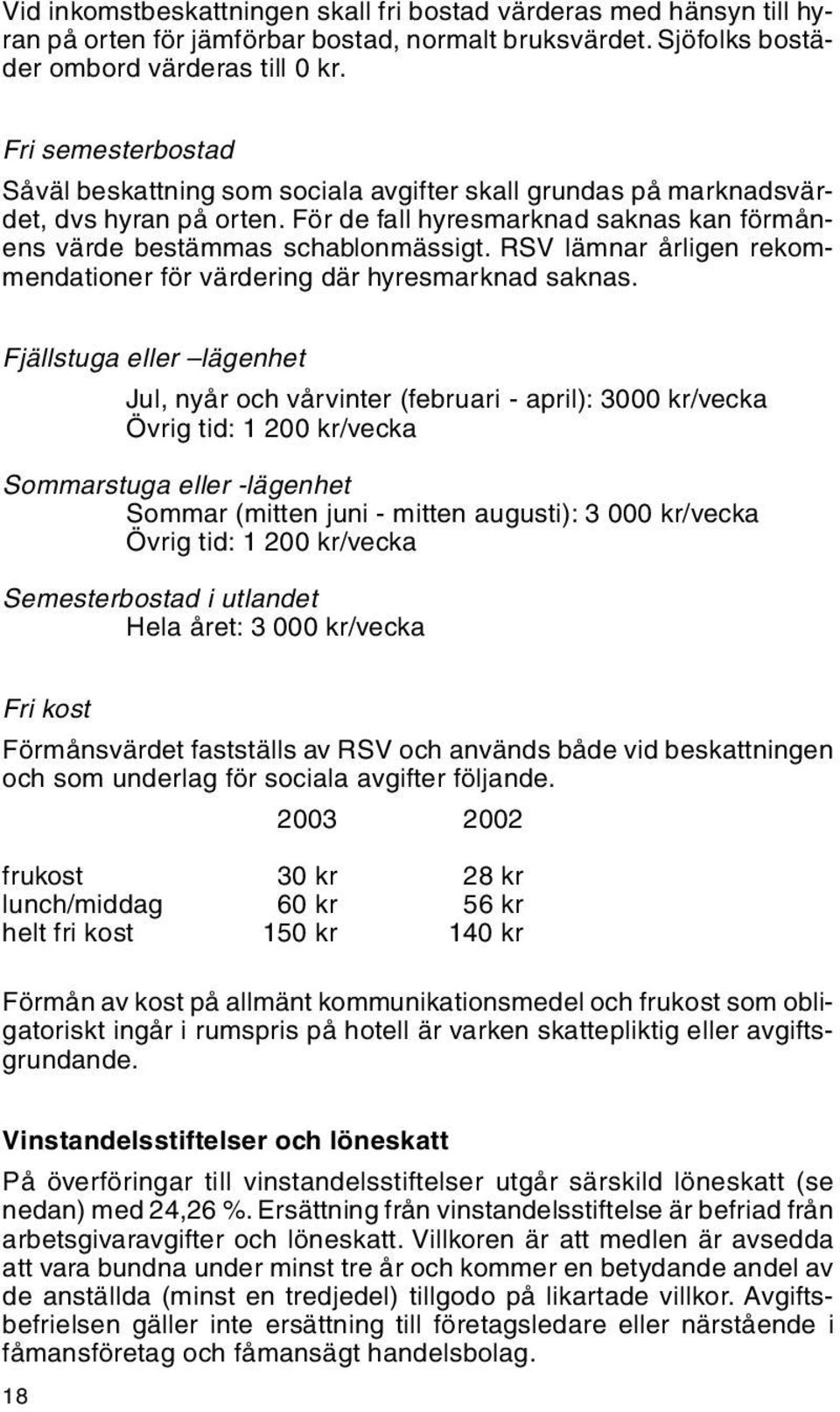 RSV lämnar årligen rekommendationer för värdering där hyresmarknad saknas.