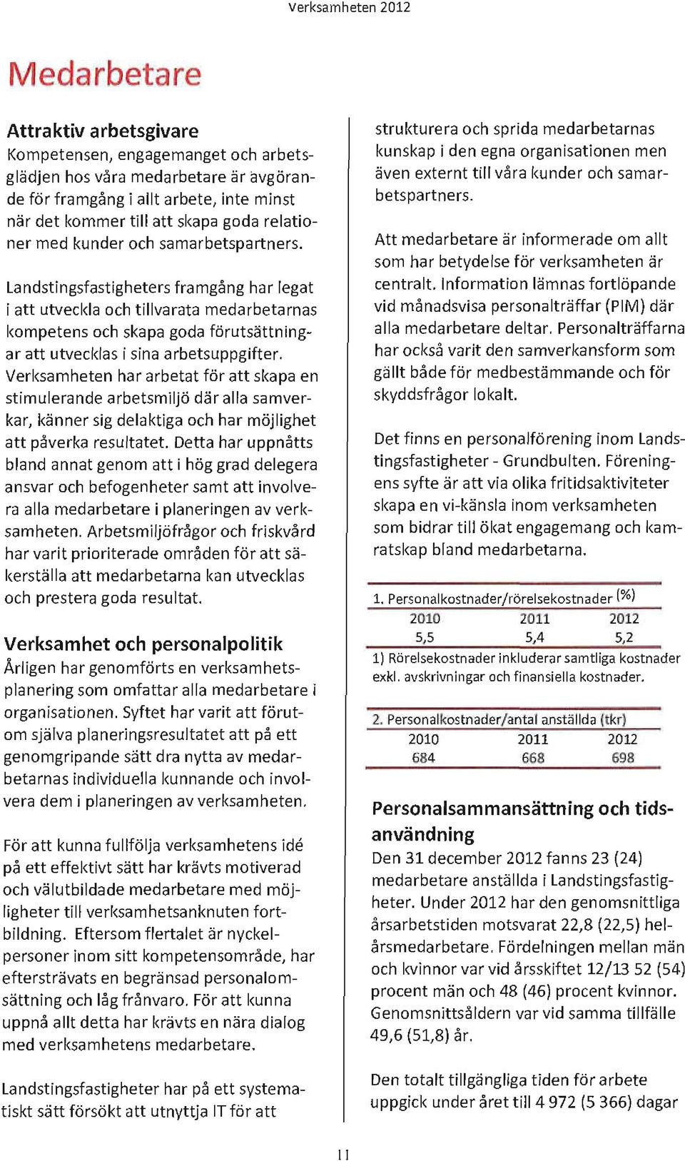 Verksamheten har arbetat för att skapa en stimulerande arbetsmiljö där alla samverkar, känner sig delaktiga och har möjlighet att påverka resultatet.