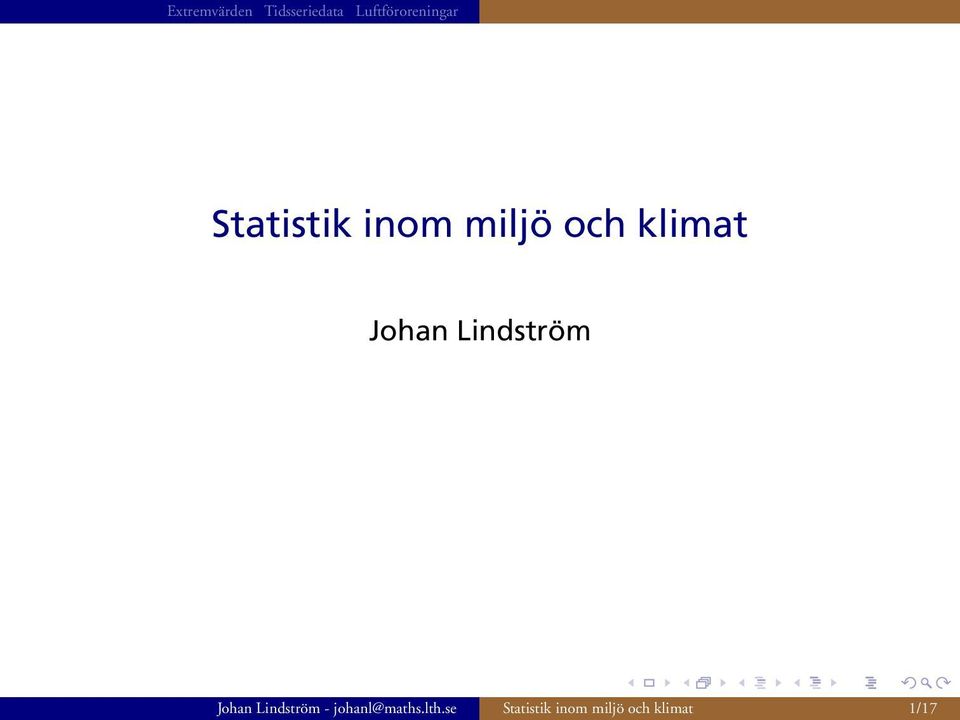 Lindström - johanl@maths.lth.