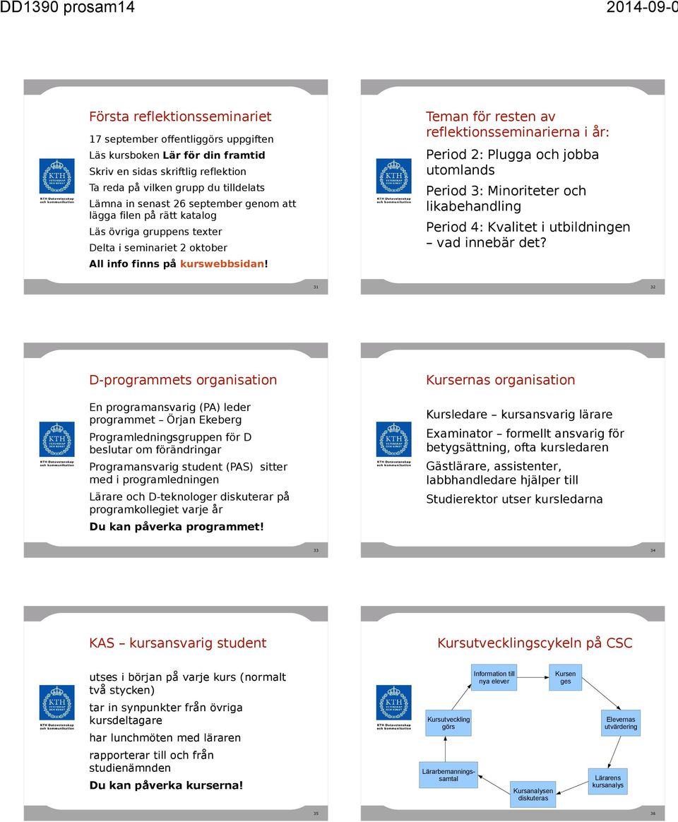 utbildningen vad innebär det? Läs övriga gruppens texter Delta i seminariet 2 oktober All info finns på kurswebbsidan!