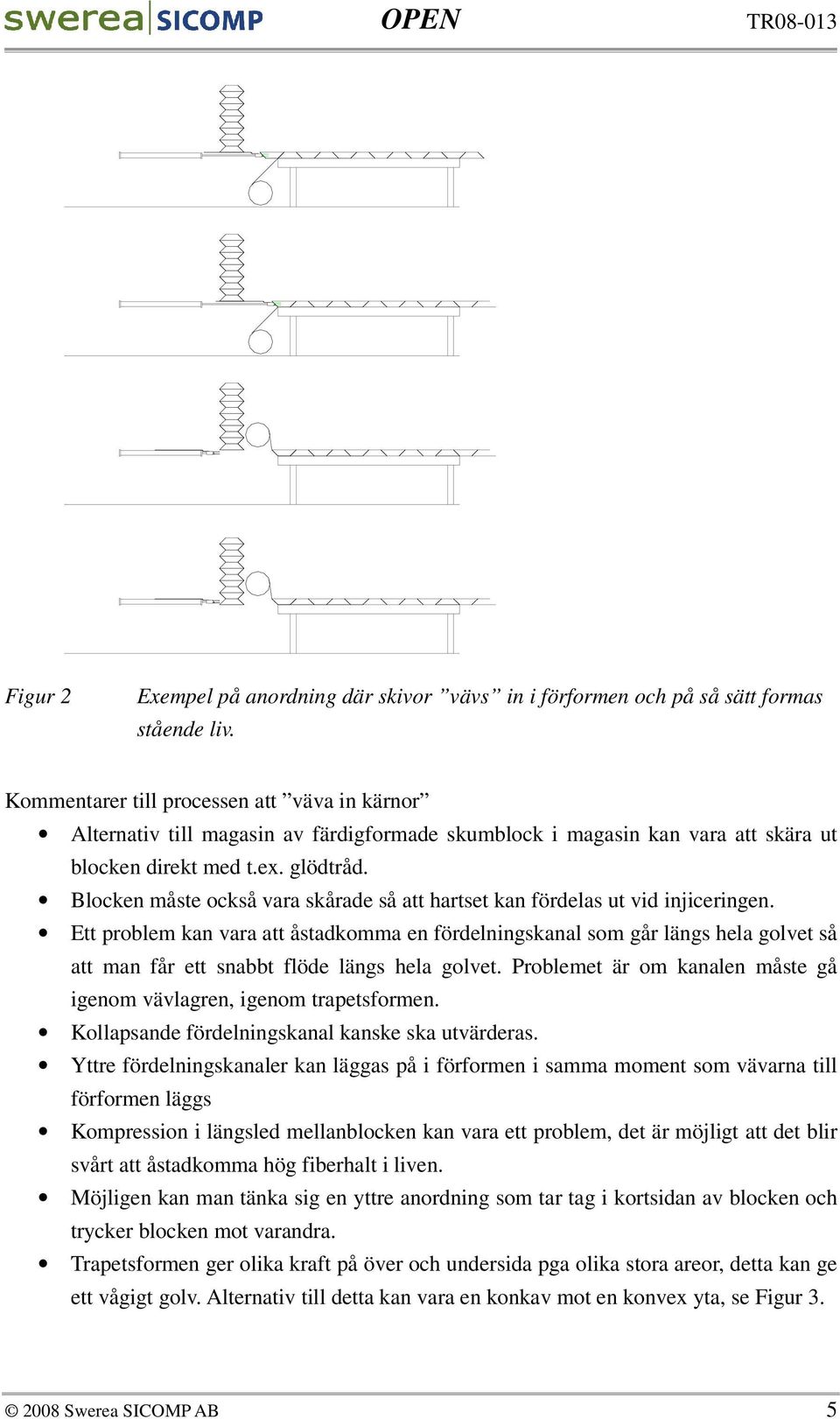 Blocken måste också vara skårade så att hartset kan fördelas ut vid injiceringen.