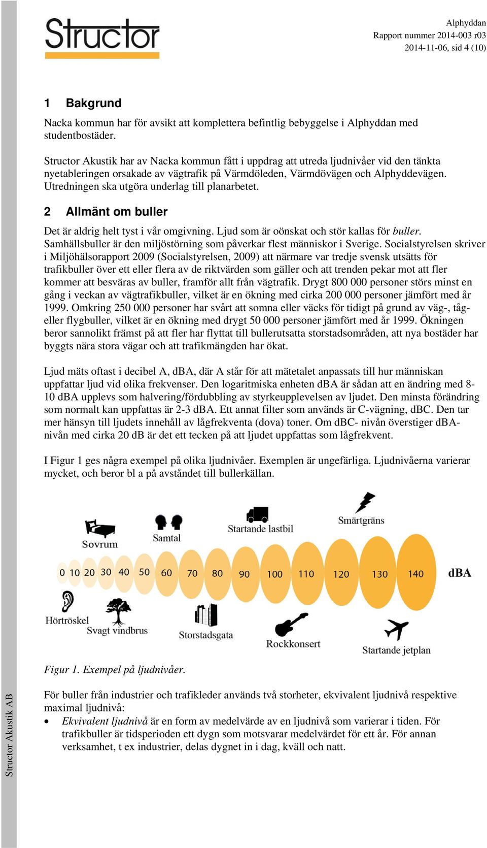 Utredningen ska utgöra underlag till planarbetet. 2 Allmänt om buller Det är aldrig helt tyst i vår omgivning. Ljud som är oönskat och stör kallas för buller.