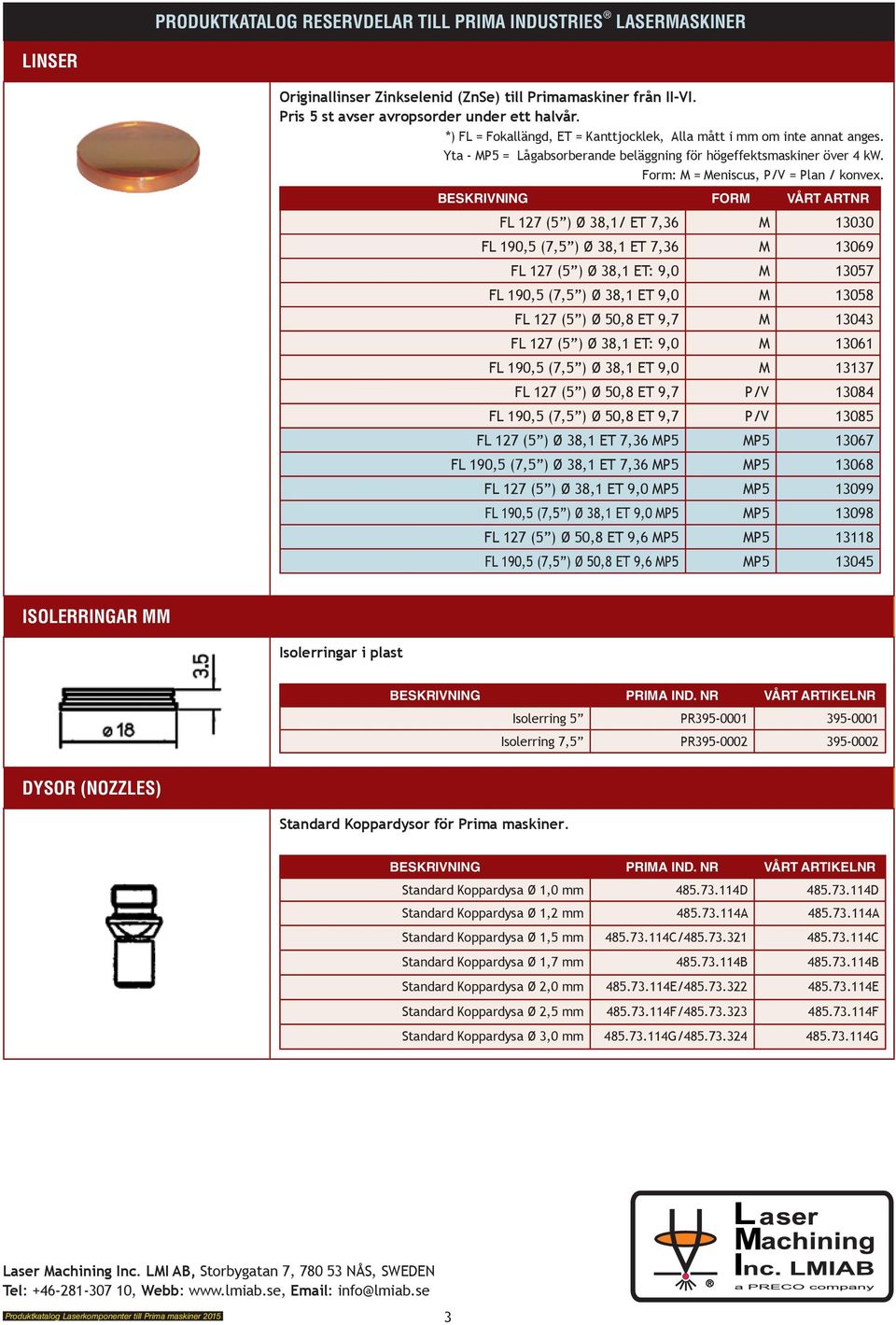 BESKRIVNING FORM VÅRT ARTNR FL 127 (5 ) Ø 38,1/ ET 7,36 M 13030 FL 190,5 (7,5 ) Ø 38,1 ET 7,36 M 13069 FL 127 (5 ) Ø 38,1 ET: 9,0 M 13057 FL 190,5 (7,5 ) Ø 38,1 ET 9,0 M 13058 FL 127 (5 ) Ø 50,8 ET