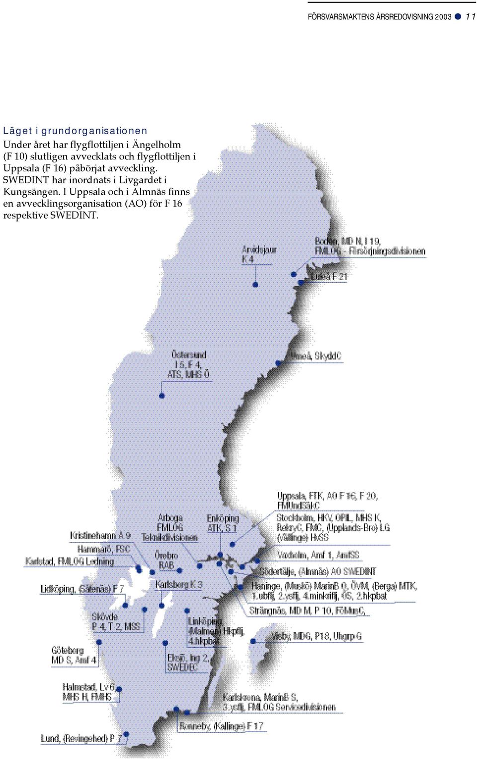 SWEDINT har inordnats i Livgardet i Kungsängen.