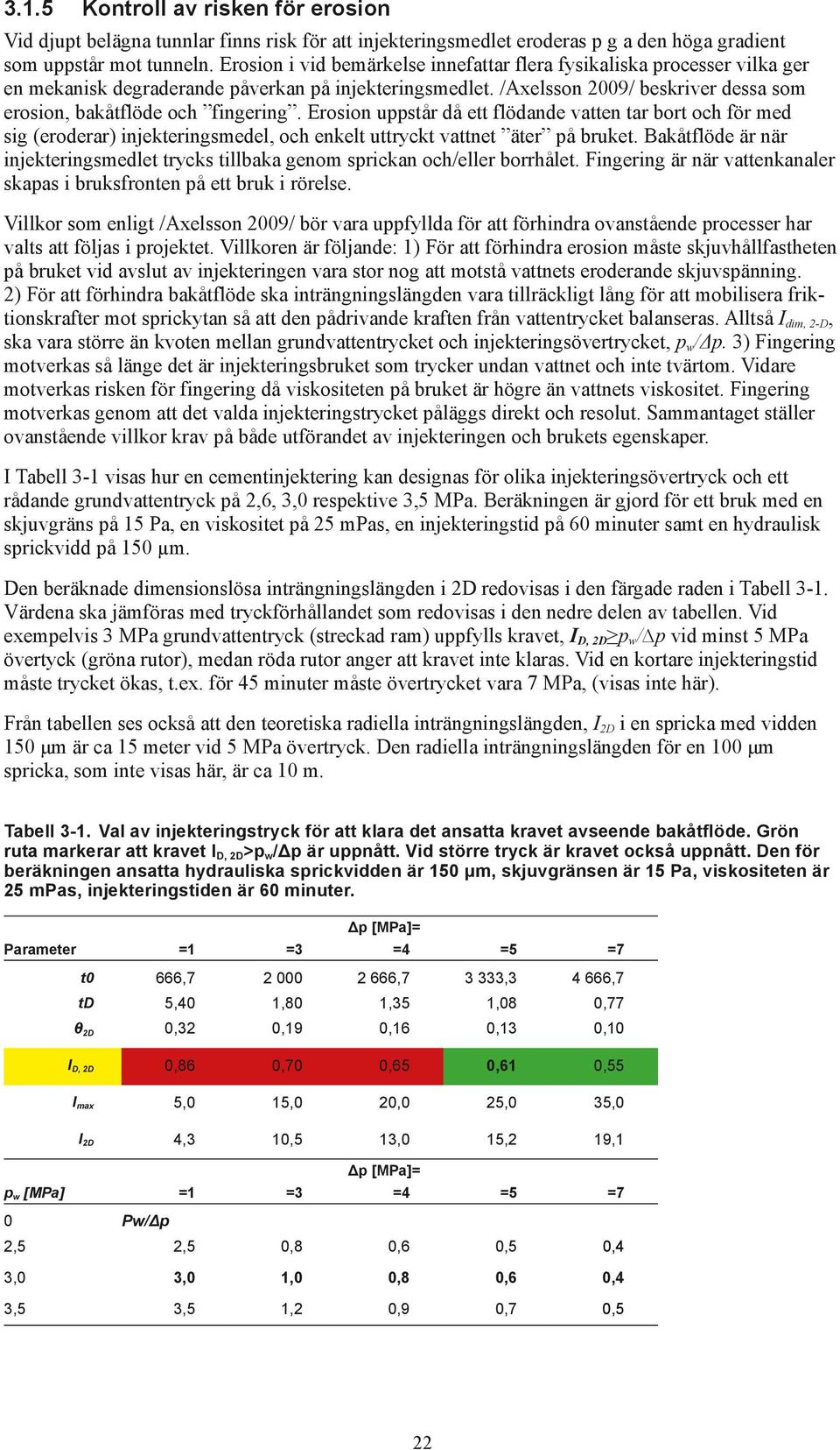 /Axelsson 2009/ beskriver dessa som erosion, bakåtflöde och fingering.