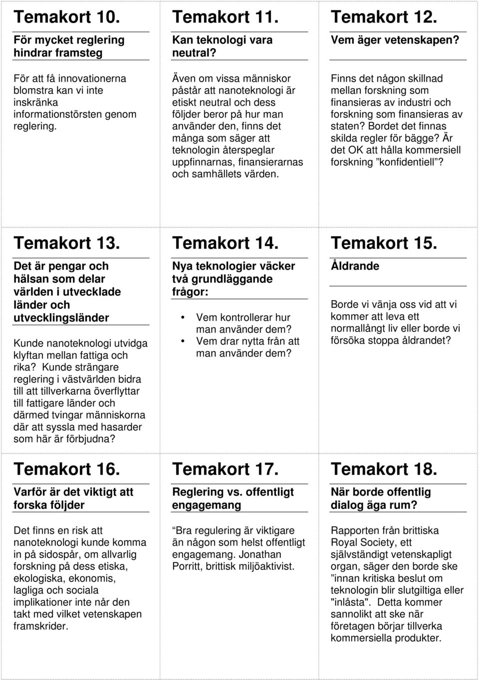 och samhällets värden. Temakort 12. Vem äger vetenskapen? Finns det någon skillnad mellan forskning som finansieras av industri och forskning som finansieras av staten?