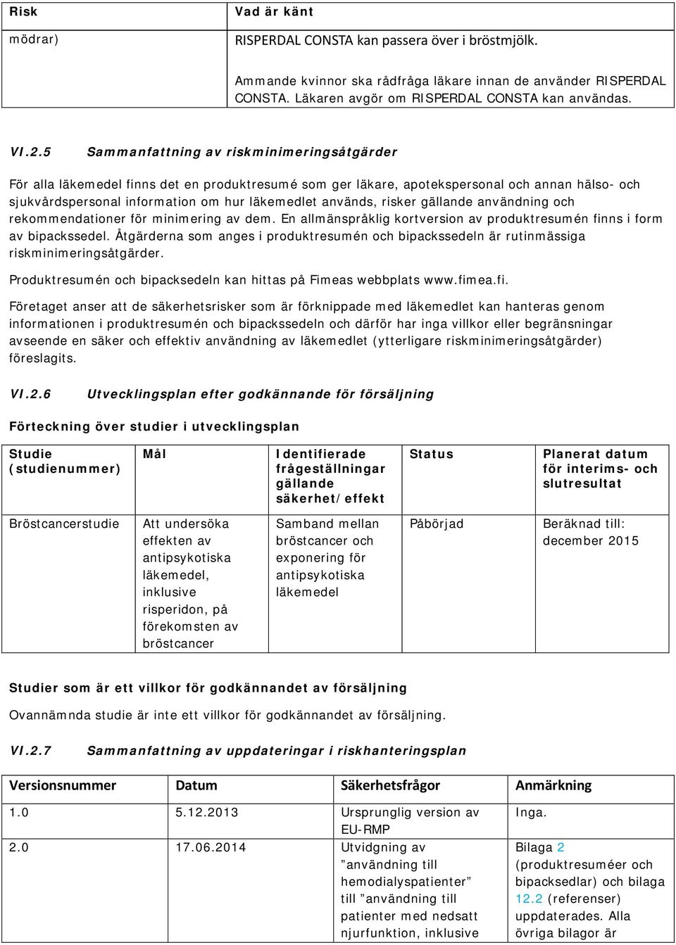 risker gällande användning och rekommendationer för minimering av dem. En allmänspråklig kortversion av produktresumén finns i form av bipackssedel.