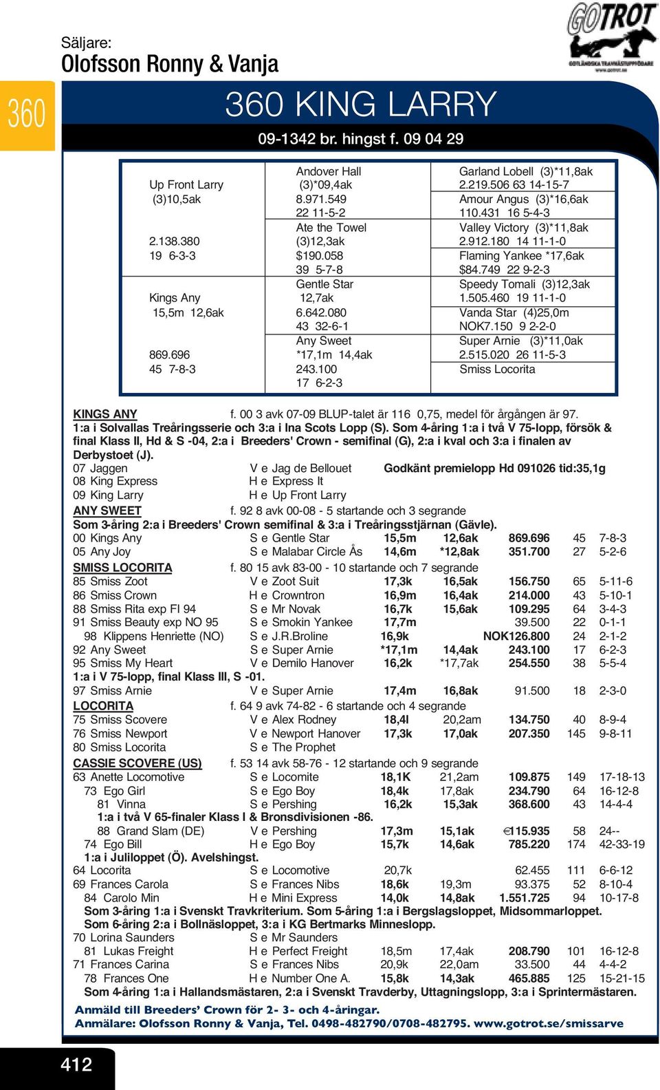 749 22 9-2-3 Gentle Star V Speedy Tomali (3)12,3ak Kings Any 12,7ak V 1.505.460 19 11-1-0 15,5m 12,6ak 6.642.080 V Vanda Star (4)25,0m 43 32-6-1 V NOK7.