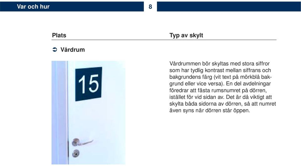 bakgrundens färg (vit text på mörkblå bakgrund eller vice versa).