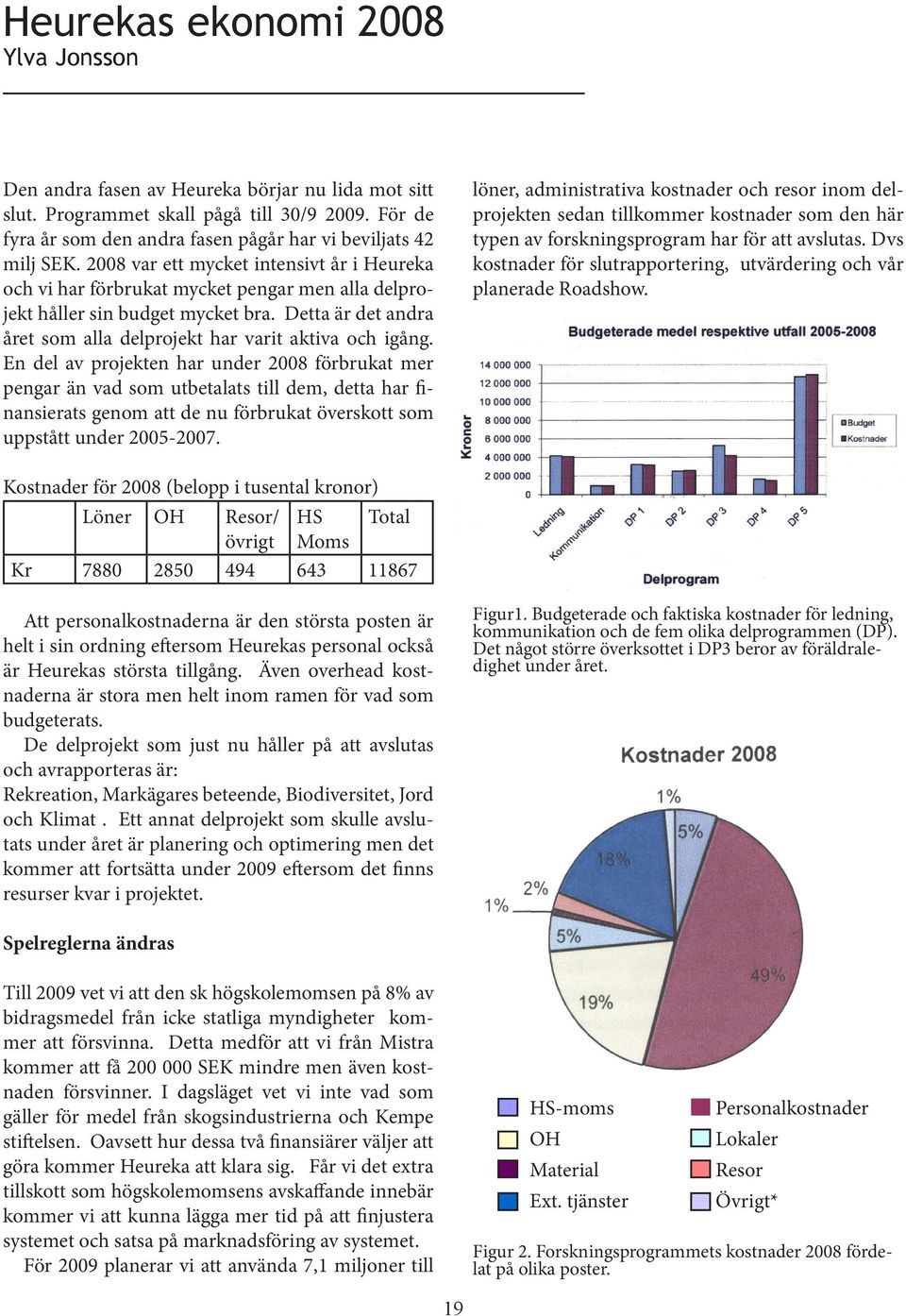 En del av projekten har under 2008 förbrukat mer pengar än vad som utbetalats till dem, detta har finansierats genom att de nu förbrukat överskott som uppstått under 2005-2007.