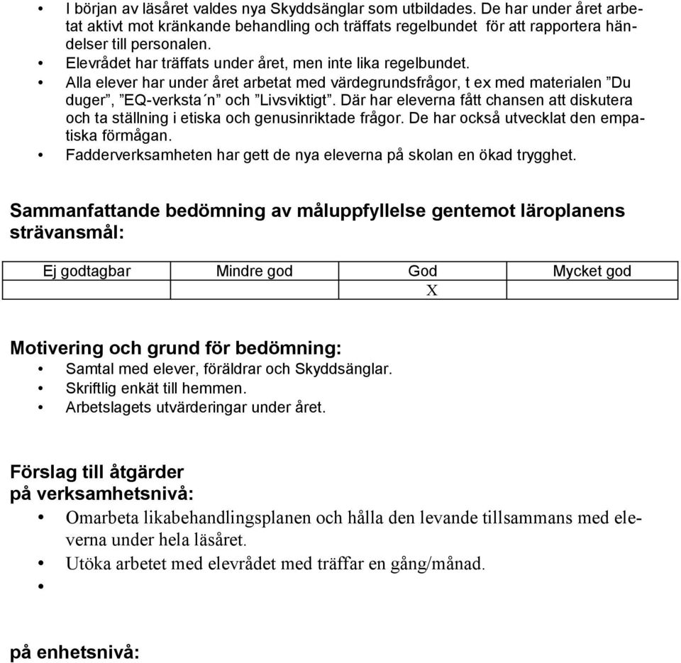 Där har eleverna fått chansen att diskutera och ta ställning i etiska och genusinriktade frågor. De har också utvecklat den empatiska förmågan.