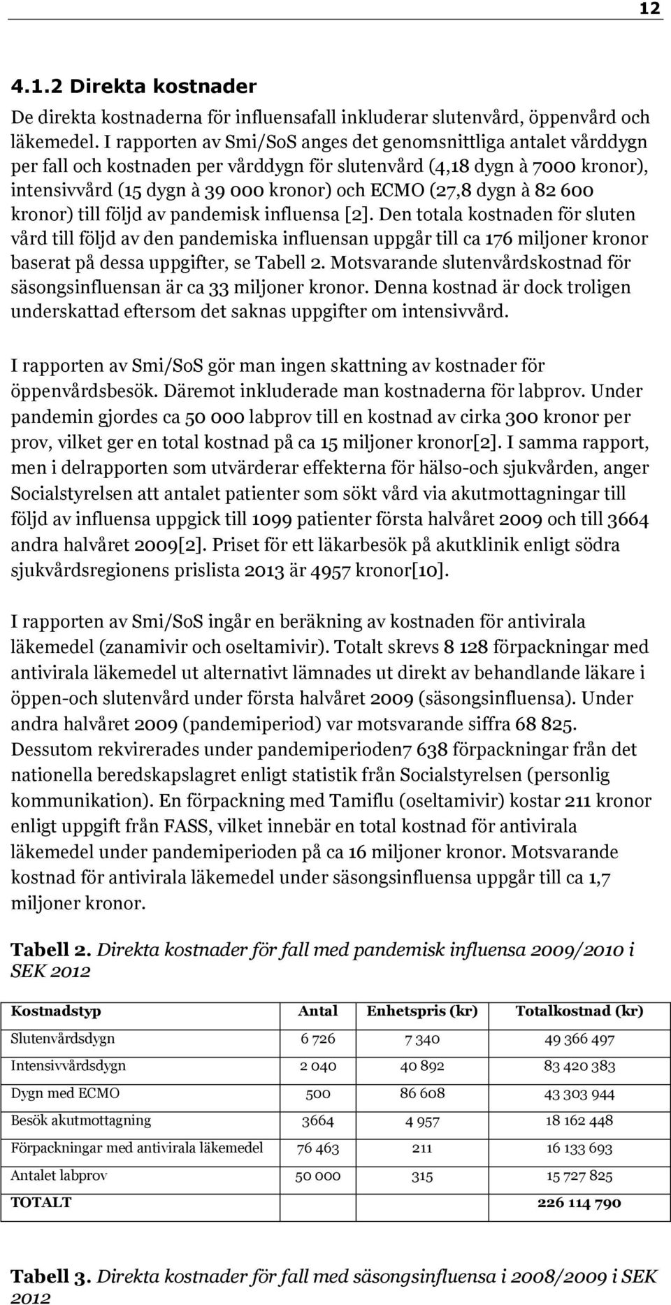 dygn à 82 600 kronor) till följd av pandemisk influensa [2].