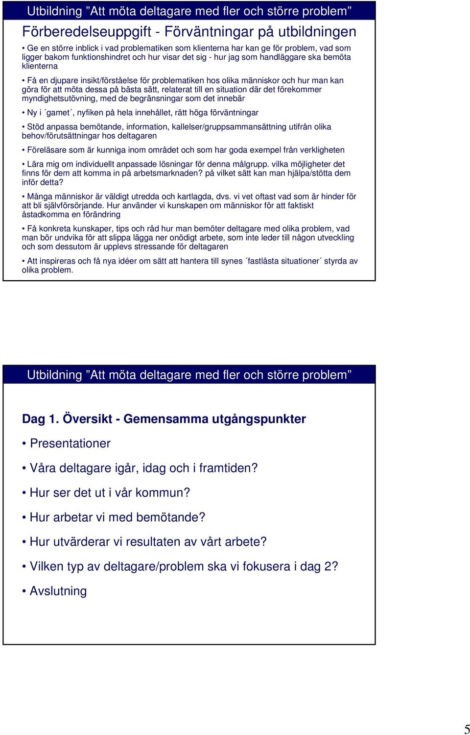 det förekommer myndighetsutövning, med de begränsningar som det innebär Ny i gamet, nyfiken på hela innehållet, rätt höga förväntningar Stöd anpassa bemötande, information,