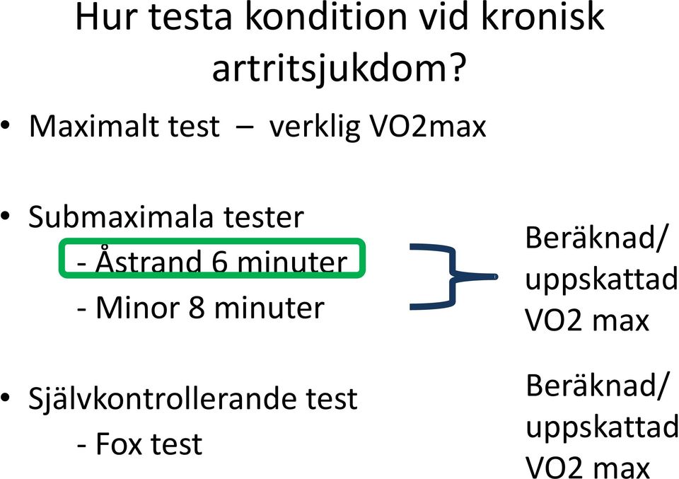 Åstrand 6 minuter - Minor 8 minuter Självkontrollerande
