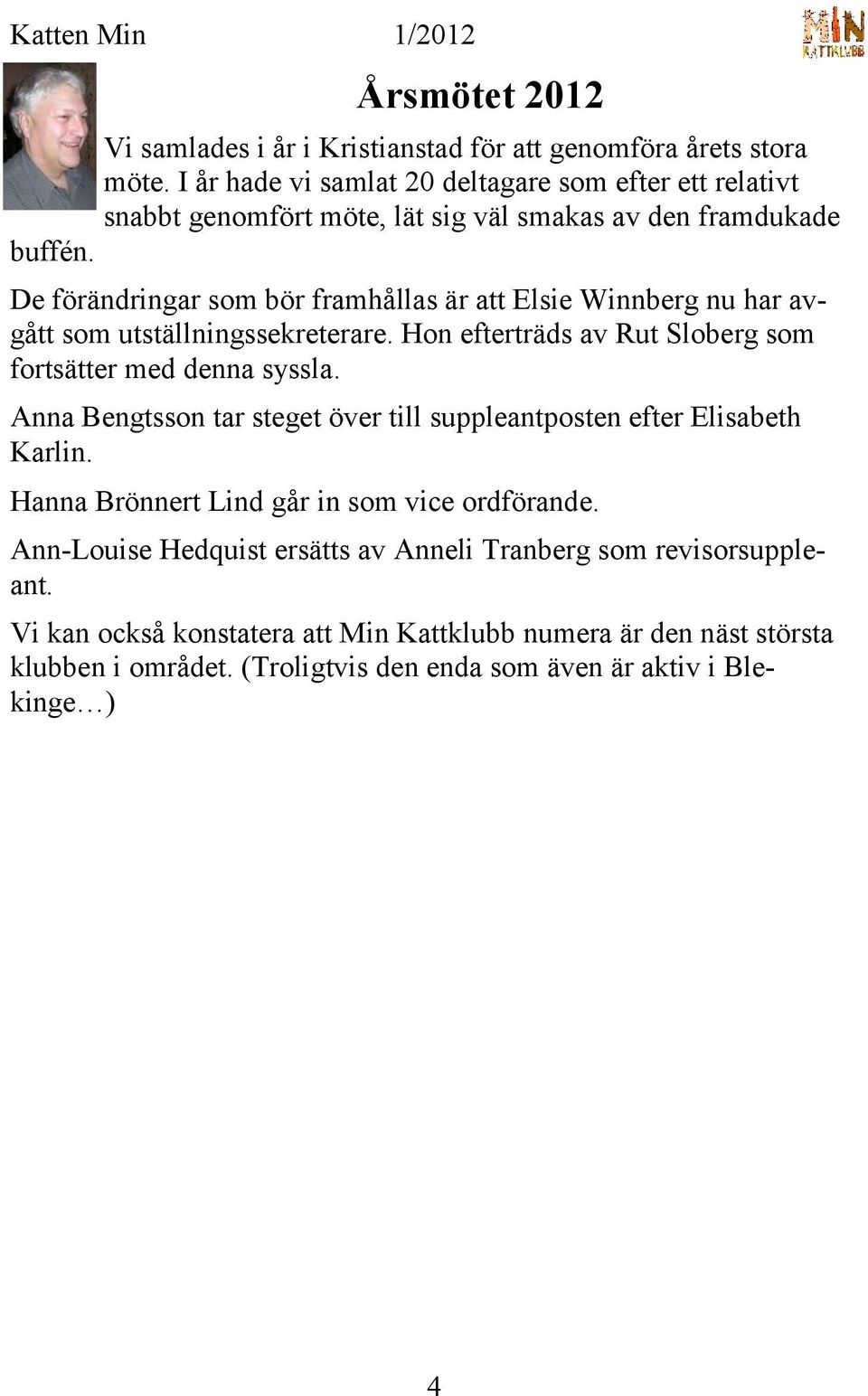 De förändringar som bör framhållas är att Elsie Winnberg nu har avgått som utställningssekreterare. Hon efterträds av Rut Sloberg som fortsätter med denna syssla.