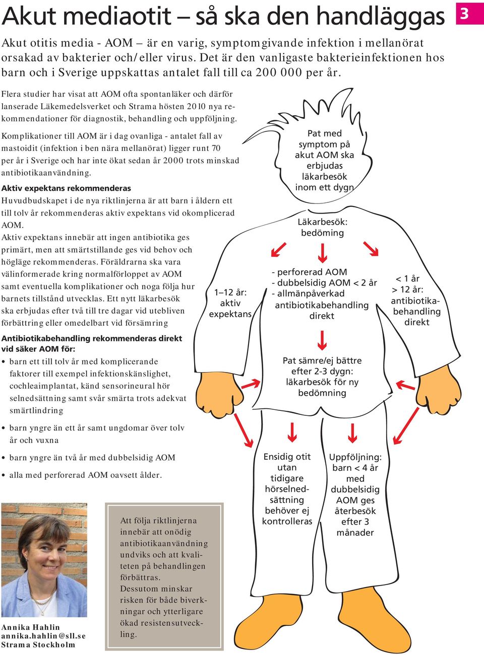 3 Flera studier har visat att AOM ofta spontanläker och därför lanserade Läkemedelsverket och Strama hösten 2010 nya rekommendationer för diagnostik, behandling och uppföljning.