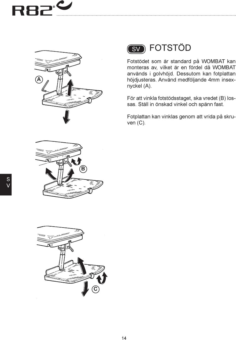 nvänd medföljande 4mm insexnyckel ().