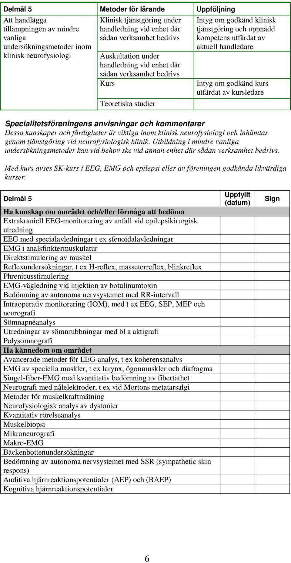 Med kurs avses SK-kurs i EEG, EMG och epilepsi eller av föreningen godkända likvärdiga kurser.