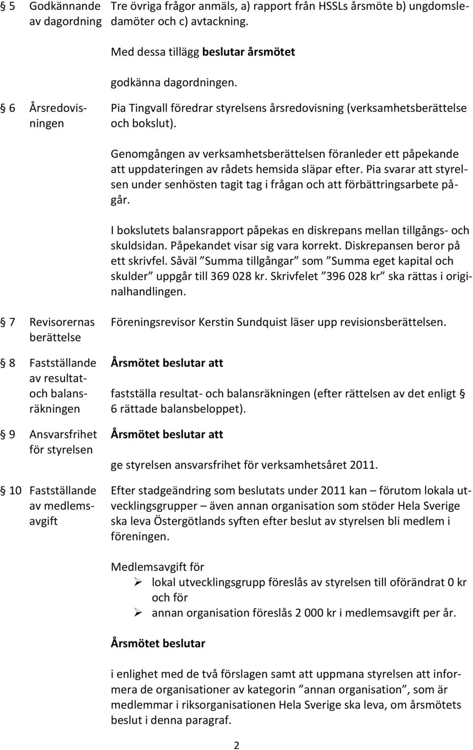 Genomgången av verksamhetsberättelsen föranleder ett påpekande att uppdateringen av rådets hemsida släpar efter.