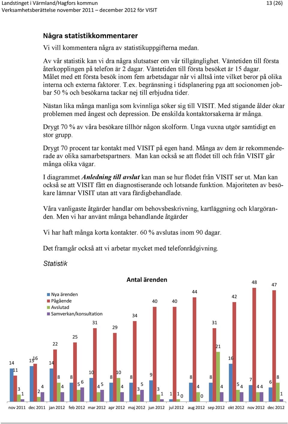 Målet med ett första besök inom fem arbetsdagar når vi alltså inte vilket beror på olika interna och ext