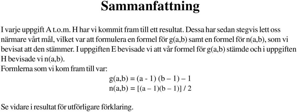 n(a,b), som vi bevisat att den stämmer.