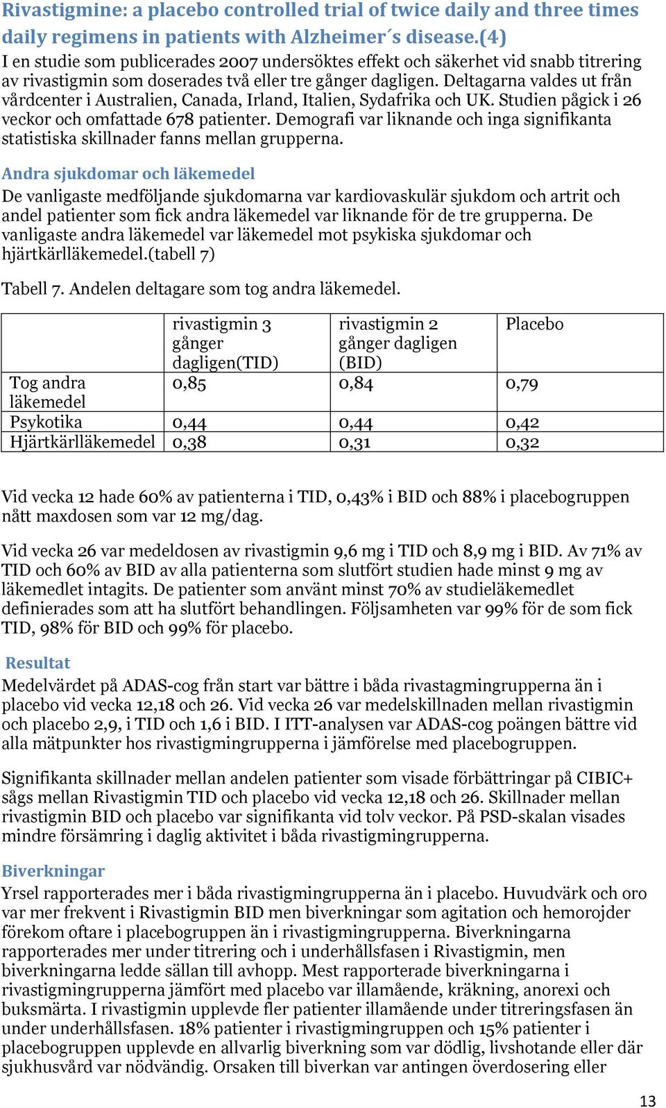 Deltagarna valdes ut från vårdcenter i Australien, Canada, Irland, Italien, Sydafrika och UK. Studien pågick i 26 veckor och omfattade 678 patienter.