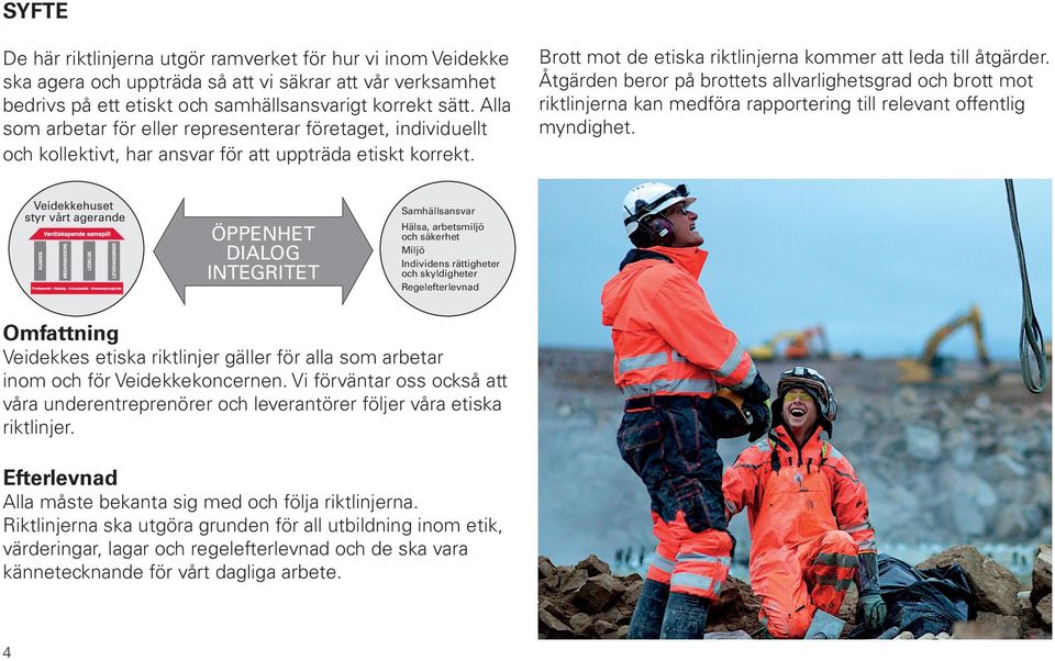 Åtgärden beror på brottets allvarlighetsgrad och brott mot riktlinjerna kan medföra rapportering till relevant offentlig myndighet.