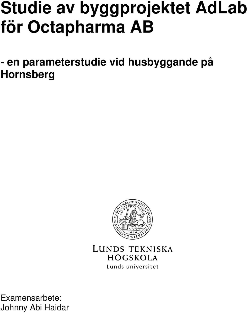 parameterstudie vid husbyggande