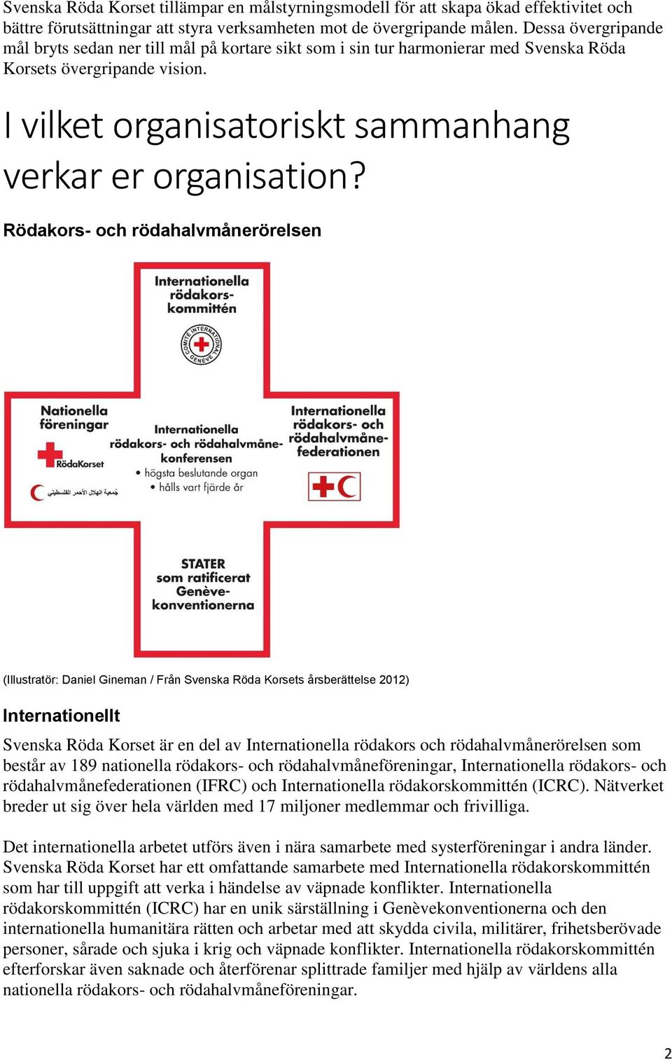 Rödakors- och rödahalvmånerörelsen (Illustratör: Daniel Gineman / Från Svenska Röda Korsets årsberättelse 2012) Internationellt Svenska Röda Korset är en del av Internationella rödakors och