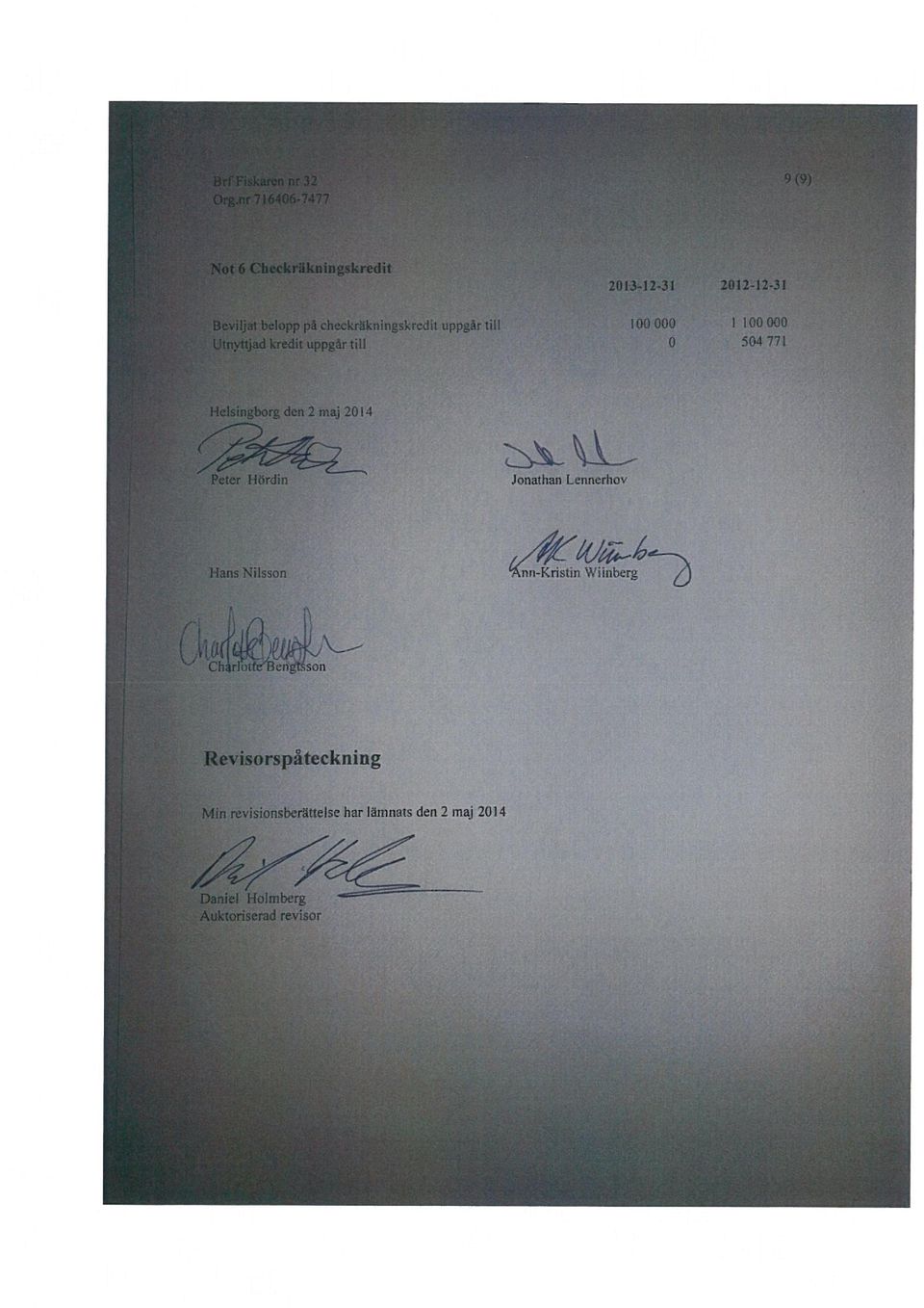 ?.,^^ evisprspåteckning Min revisinsberättelse har
