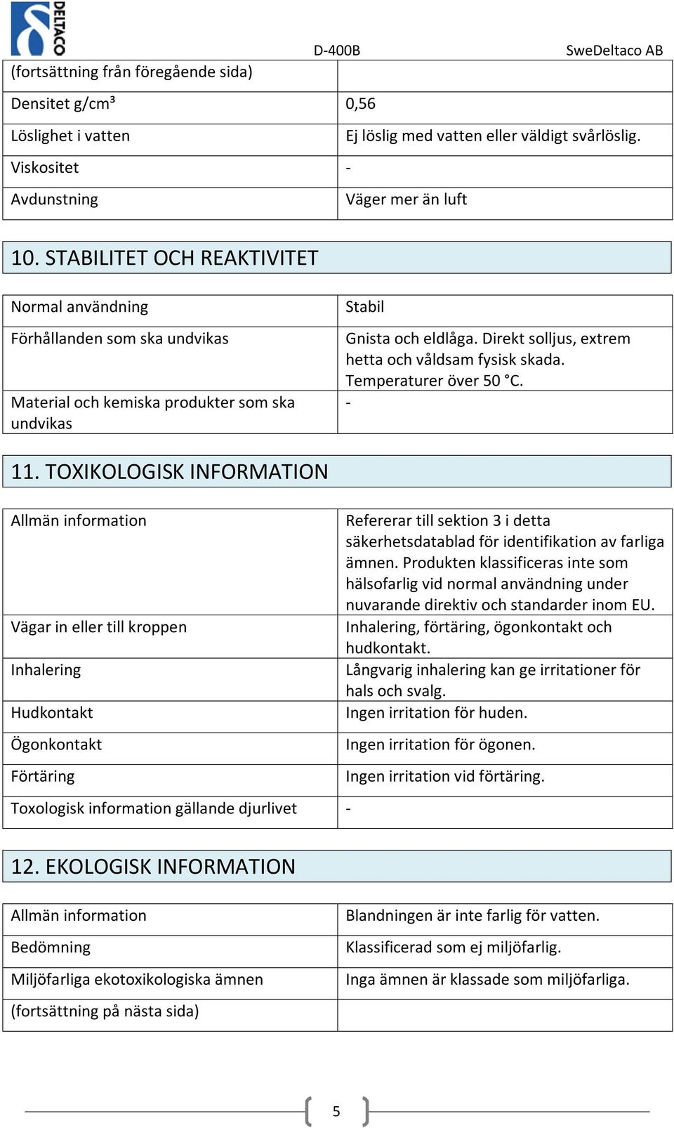 Direkt solljus, extrem hetta och våldsam fysisk skada. Temperaturer över 50 C. - 11.