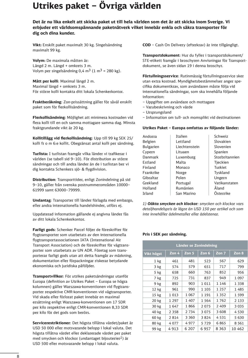 Volym: De maximala måtten är: Längd 2 m. Längd + omkrets m. Volym per singelsändning 0, m (1 m = 20 kg). Mått per kolli: Maximal längd 2 m. Maximal längd + omkrets m.